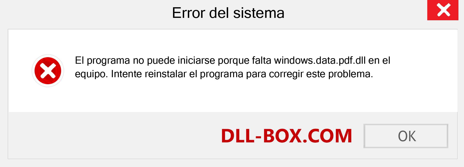 ¿Falta el archivo windows.data.pdf.dll ?. Descargar para Windows 7, 8, 10 - Corregir windows.data.pdf dll Missing Error en Windows, fotos, imágenes